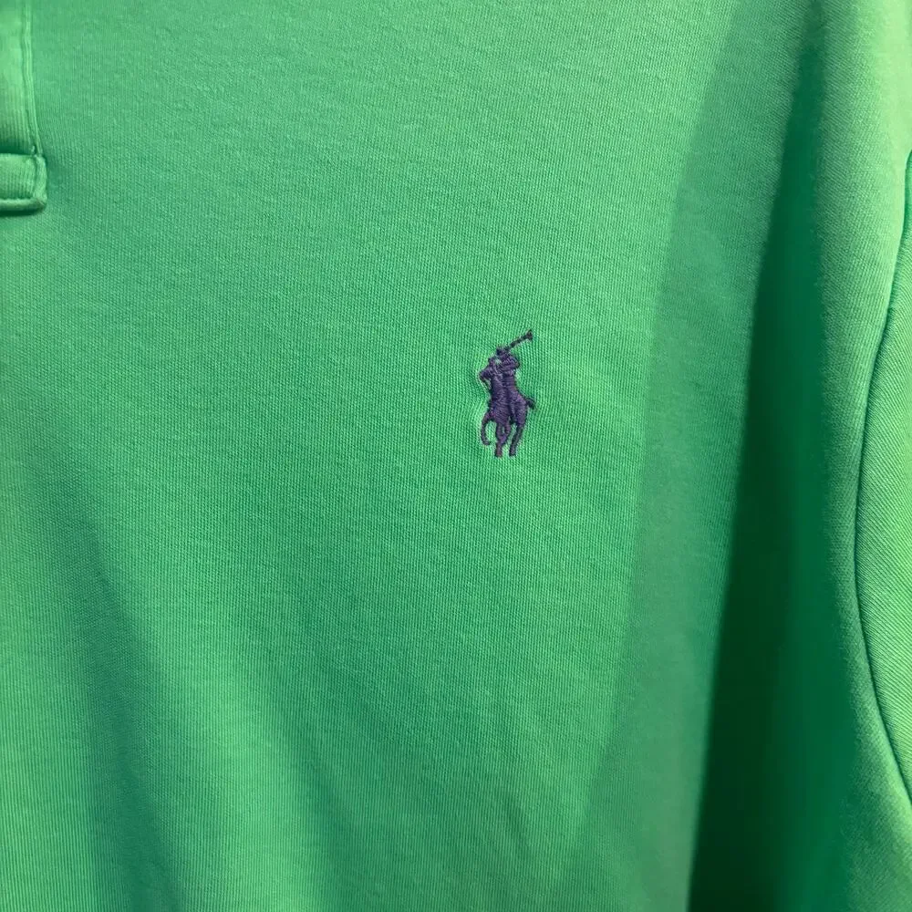 Polo Ralph Lauren Men's XL Custom Fit Polo Shirt Kelly Green Purple Pony